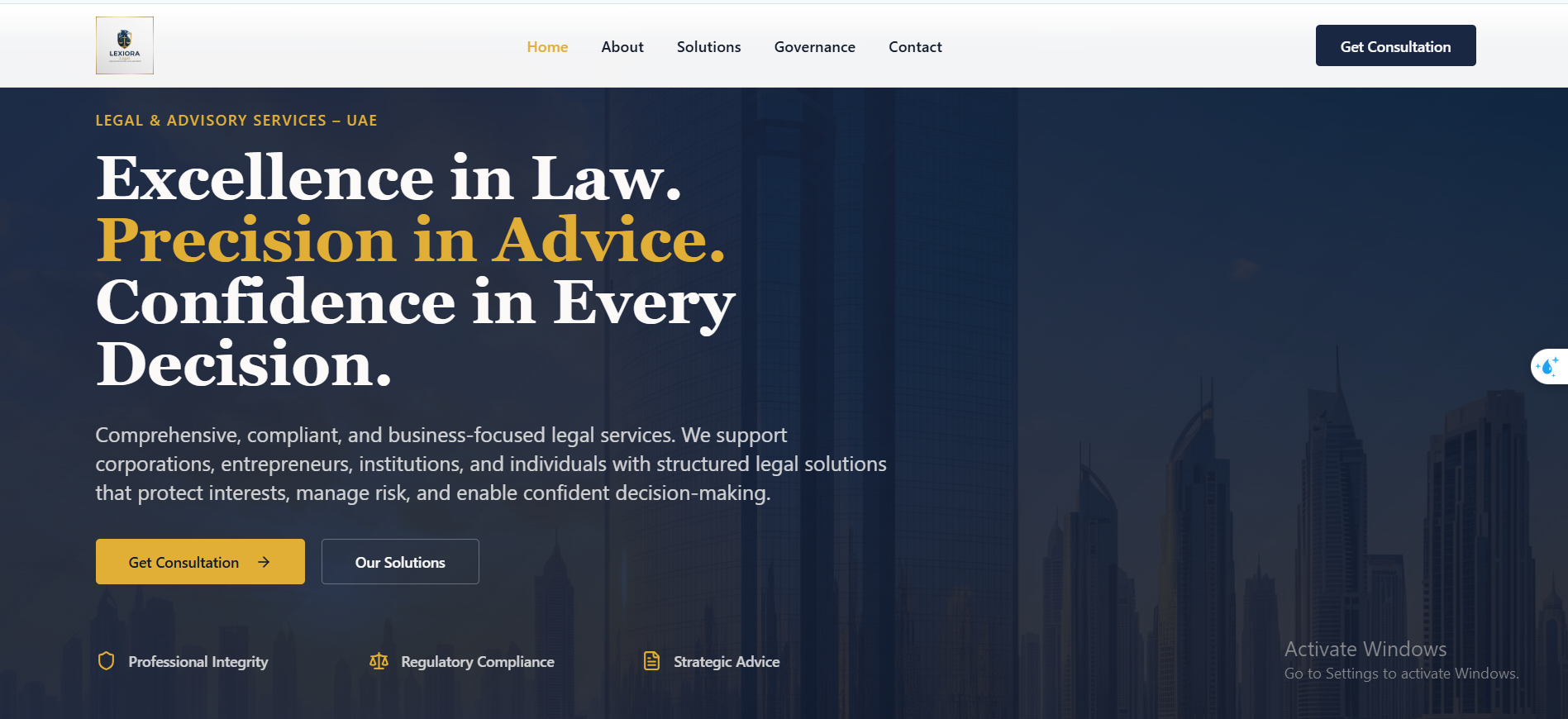 Lexoria Legal – Corporate Legal & Advisory Website